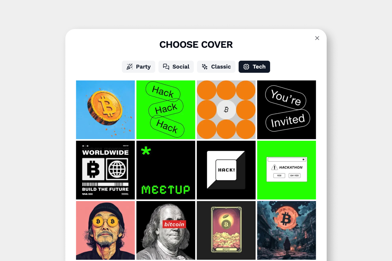 Cover selector Evento app